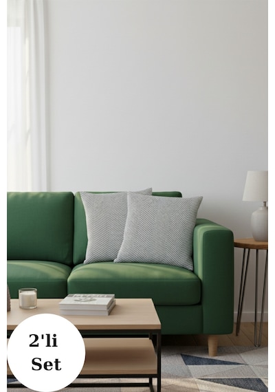 Miracolo Home Gri Pamuklu Dekoratif Kırlent Kılıfı 43x43 2 Adet