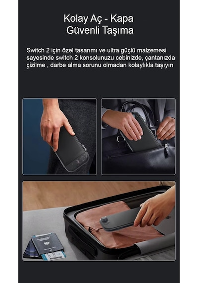 Nintendo Switch 2 Şok Emici Sert Koruma Kabuğu 360 Derece Tam Koruma