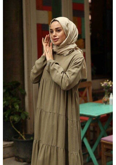 Neways 6400 Denim Parça Boya Elbise Haki