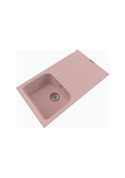 Polex Cristalüx Granit Evye P-02 Pembe Tezgah Altı Ve Tezgah Üstü Mutfak Evyesi 85x49.5 CM