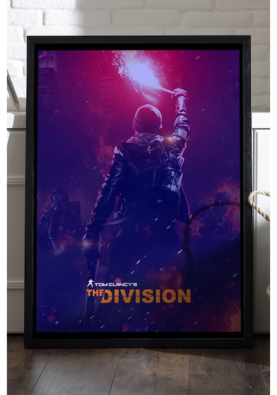 Tom Clancy's Division Siyah Ahşap Çerçeveli Poster, Dekoratif Oyun Duvar Tablosu