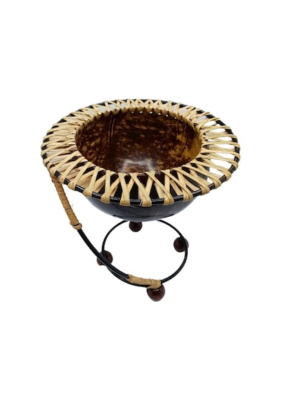 Hindistan Cevizi Şekerlik Spiral Coconut Metal Ayaklı Coconat Kase No 2