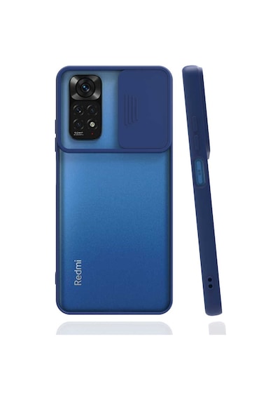 Kilifone - Redmi Note 11 Pro 5g Uyumlu - Kılıf Slayt Sürgülü Arkası Buzlu Lensi Kapak - Lacivert