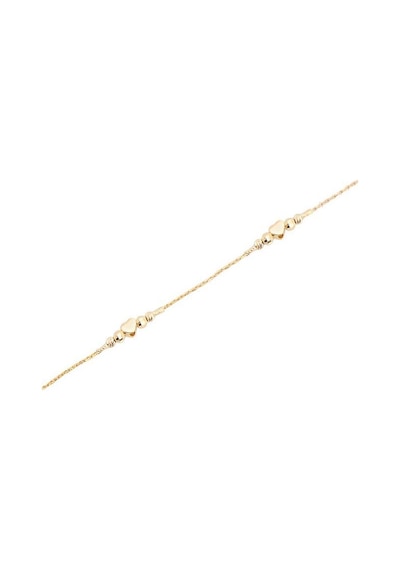 Gülaylar - Altın 14 Ayar Kalp Bileklik N11.15903 Sarı Altın
