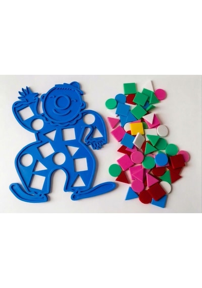 Eğitici Geometrik Şekiller - Renkli Şekil Eşleştirme - Zeka Geliştirici Çocuk Puzzle - Mavi