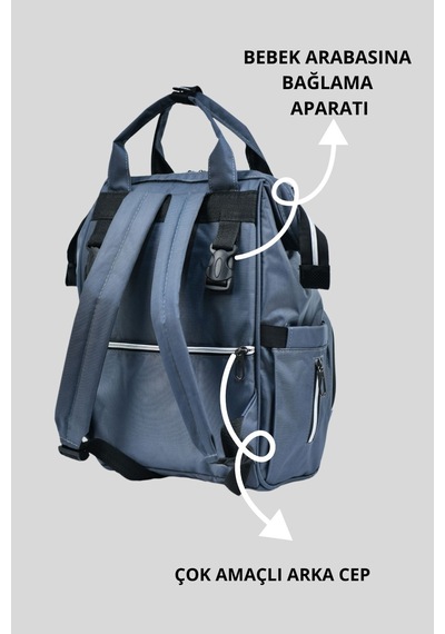 Galb Leather Bebek Bakım Çantaları Gri