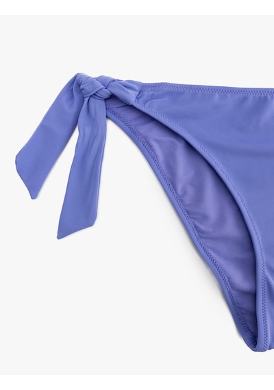 Koton Mat Kumaş Fiyonklu Bağlamalı Bikini Altı Mor 6sak00023mm