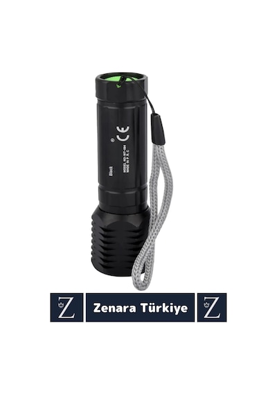 Kompakt Kamp Avcı Balıkçı Deprem Enerji Tasarrufu 3 Mod Güçlü Beyaz Işık Zoomlu Pilli Mini El Feneri Çok Renkli
