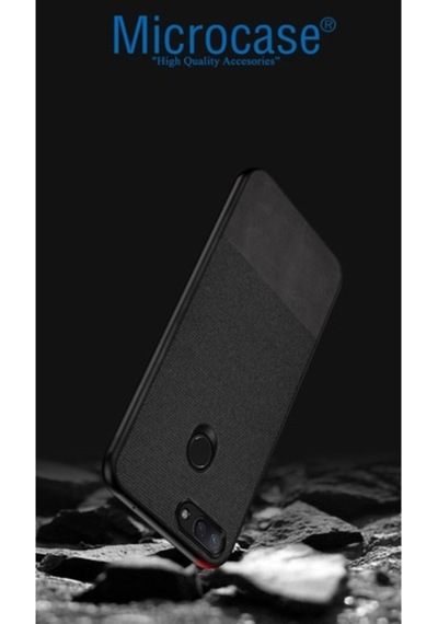 Microcase Xiaomi Mi 8 Lite Fabrik Serisi Kumas & Deri Desen Kilif 377777796