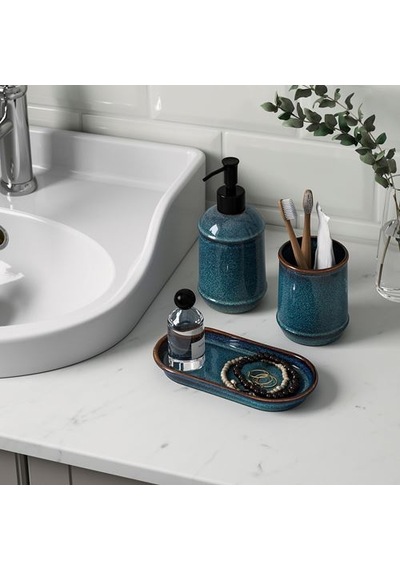 Ikea Tvålsjön Banyo Seti, Mavi, 3 Parça