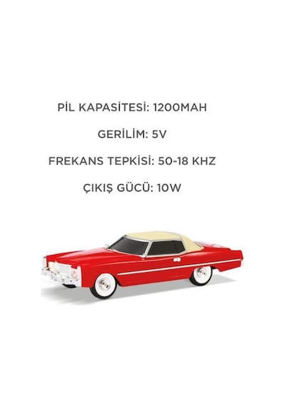 Bluetooth Hoparlör Cadillac 1969 Görünümlü Retro Klasik Araba Tasarımlı 10w Fm Usb Tws Speaker D83