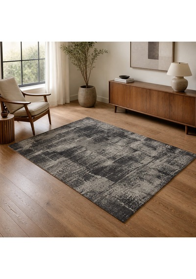 Kartela Halı Lora Halı Kaymaz Taban Makinede Yıkanabilir Halı Antrasit - 60 X 90 Cm