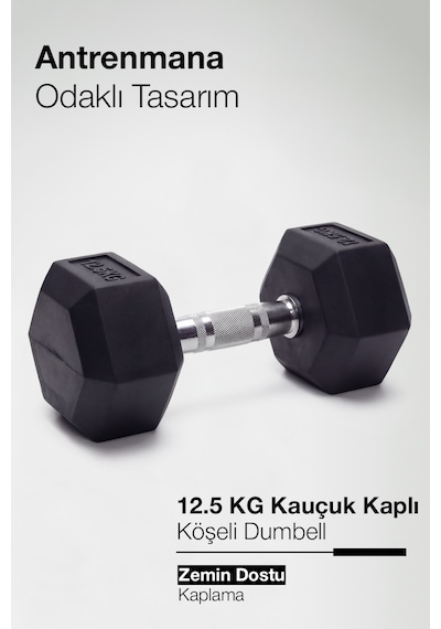 Çelik Ağırlık, Metal Tutma Yerlerine Sahip Tekli Dambıl-Kdb 12.5 KG Tekli