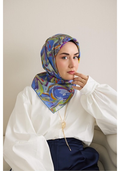 Silk Home Twill İpek Eşarp 11501-01 Mavi