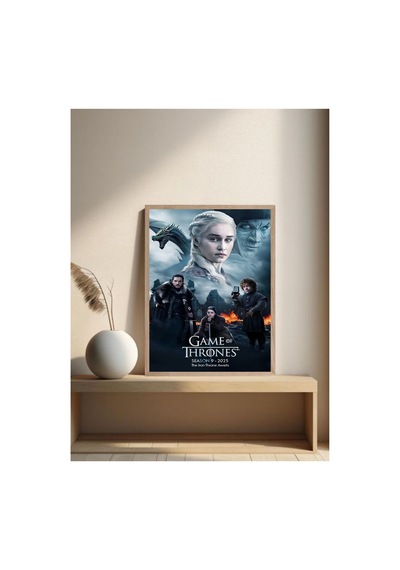 Game Of Thrones Doğal Ahşap Çerçeveli Tek Parça Dekoratif Tablo Çok Renkli - 843843082 Çok Renkli
