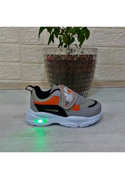 M.p One 3127 Işıklı Fuspetli Bebe Spor Ayakkabı Gri - Siyah