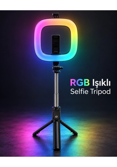 Type C Şarjlı Rgb Halka Işık Manyetik Telefon Tutuculu Fotoğraf Ve Video Standı Diğer