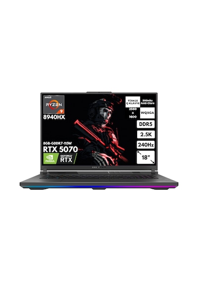 Asus Rog Strix G18 G814PP-S9002HMF7 R9-8940HX 48 GB 2 TB SSD 8 GB RTX5070 18" Wqxga Free Dos Dizüstü Bilgisayar