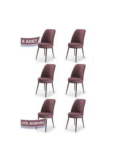 Canisa Concept Canisa Dexa Serisi 1.sınıf Yemek Ve Mutfak Sandalyesi , 6 Adet , Gülkurusu , Ayaklar Kahverengi Sandalye Gülkurusu Ayaklar Kahve