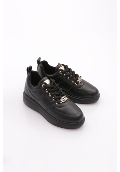 Dgn B1009 Kadin Aksesuarli Sneakers Ayakkabi Siyah