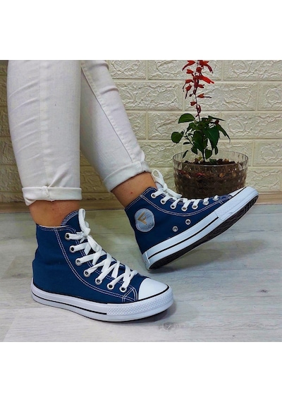 Fiyra 555 Kot Mavi Uzun Unisex Sneaker Keten Spor Ayakkabı 001