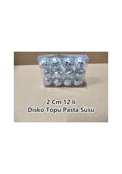 Bp Bizden Pastacılık Disko Topu Pasta Süsü 2 Cm 12 Li Çok Renkli
