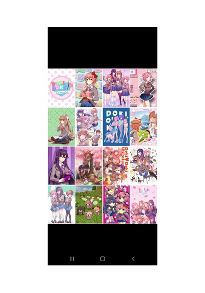 Doki Doki Litarature Clup Tasarımlı Desenli 16 ' Lı Fotokart Seti