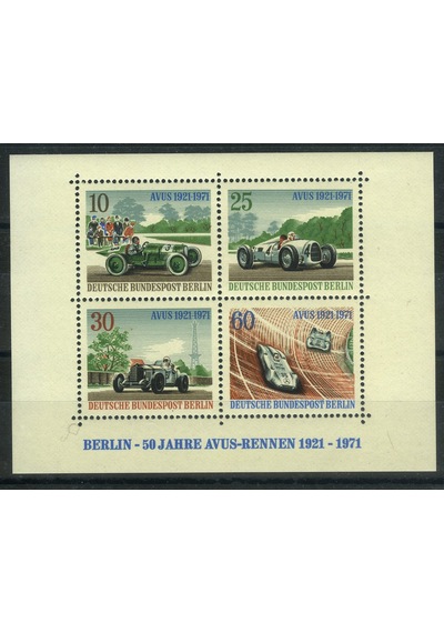 Koleksiyon Pulları, 1971,berlin-avus Yarış Pisti'nin 50.yılı,damgasız Özel Blok Tam Seri.n11-69