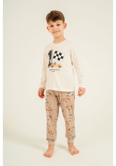 Rolypoly Erkek Çocuk Speedway Racing Club Beyazuzun Kol Pijama Takım Rp3875-c-v1 Rp3875-c-v1 BEYAZ