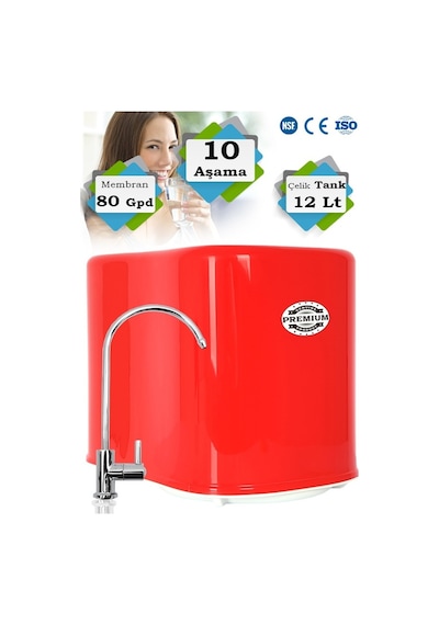 WaterMelon Premium 10 Aşamalı 12 LT Metal Tanklı Süper Sarım Membran Teknolojili Pompasız Su Arıtma Cihazı WaterMelon Premium 10 Aşamalı 12 LT Metal Tanklı Süper Sarım Membran Teknolojili Pompasız Su Arıtma Cihazı