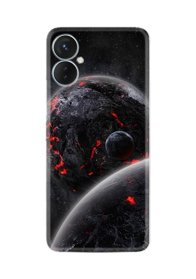 Tecno Spark 9 Pro Kılıf Resimli Desenli Silikon Platinium Series Kara Dünya 1902