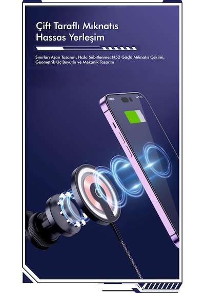 Totu Cacw-063 Super Fast Magsafe Özelikli 15 W Araç İçi Kablosuz Telefon Tutucu
