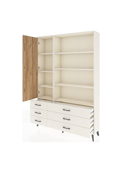 Arges Dolap 8 Raflı 6 Çekmeceli Tek Kapaklı 132x30x195 Aytaş... Aytaşı