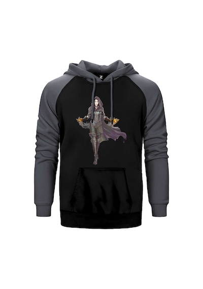 The Witcher Yennefer Gri Renk Reglan Kol Kapşonlu Sweatshirt Gri