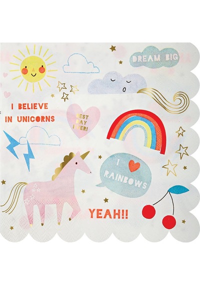Meri Meri - I Believe In Unicorns Large Napkins - Unicorn Peçete - L
