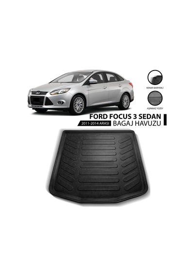 Ford Focus Iıı Sedan Düz Ince Zemin 2011-2014 3D Bagaj Havuzu
