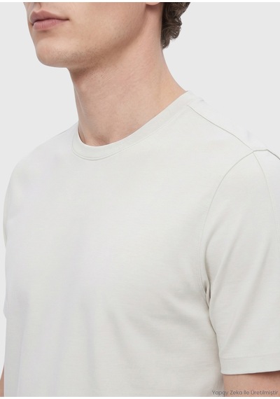 Ramsey Taş Düz Bisiklet Yaka T-shirt Taş Rengi