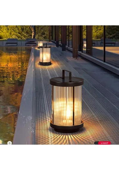 Forlife 60 Watt Modern Cam Tasarımlı Solar Alüminyum Bollard Aydınlatma Armatürü
