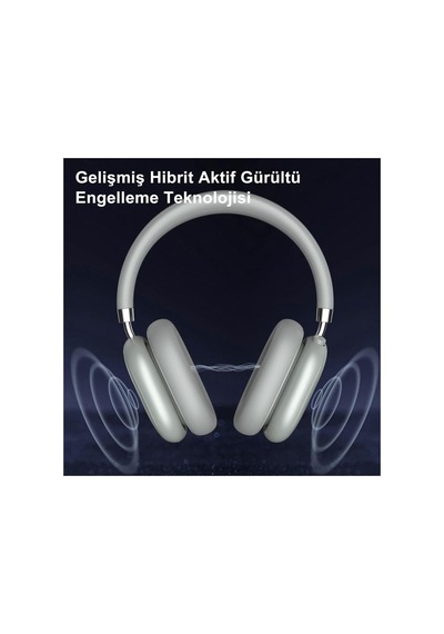 Hp5 Anc Kulak Üstü Kablosuz Bluetooth Kulaklık Silver-gri