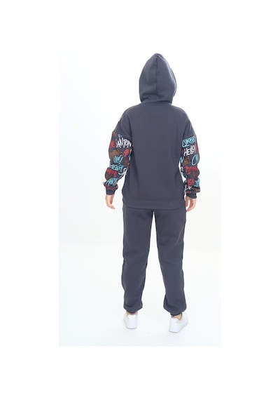 Toontoy Kids Toontoy Kız Çocuk Bonjour Kapüşonlu Eşofman Takım Füme Melanj