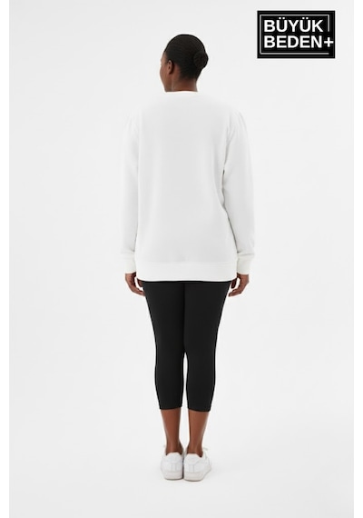 Süperlife Kadın Büyük Beden Yelken Baskılı Bisiklet Yaka İnce Sweatshirt Spr26bswk956-11 Ekru Süperlife Kadın Büyük Beden Yelken Baskılı Bisiklet Yaka İnce Sweatshirt Spr26bswk956-11 Ekru
