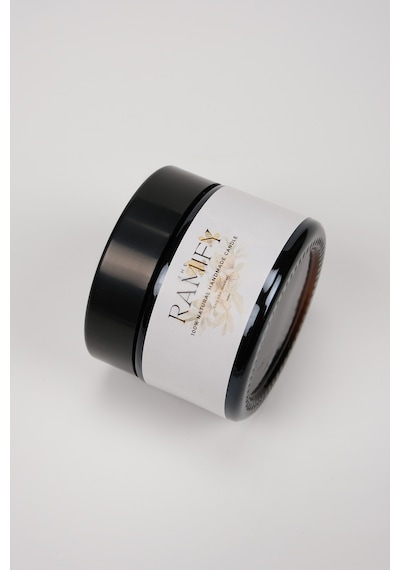 %100 Doğal El Yapımı Amber Cam Kavanoz Balmumu Mum 5cmx5cm Sarı