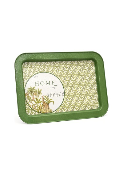 Forrest Green Home Desenli Grande Metal Tepsi, 31 X 43 Cm