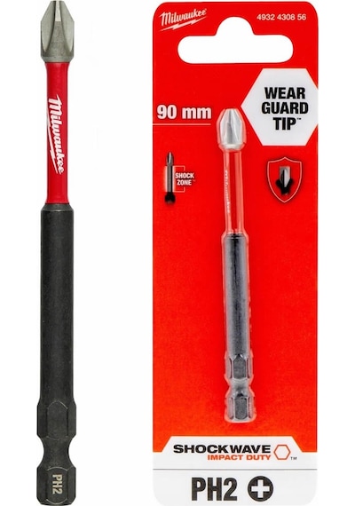 MİLWAUKEE BİTS UÇ Matkap Ucu Tornavida Ucu Vidalama Ucu PH2-90mm