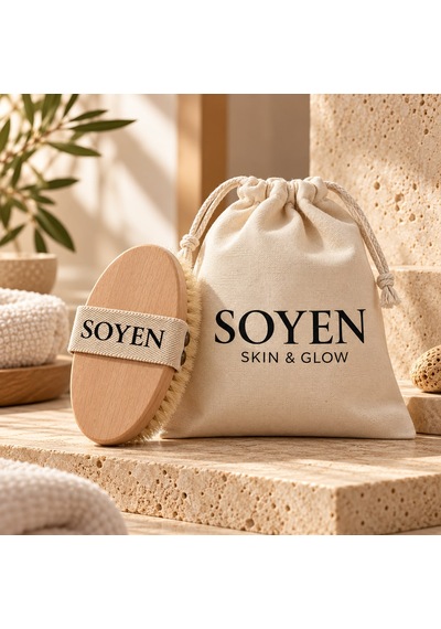 Doğal At Kılı Selülit Fırçası Kuru Fırçalama, Peeling Ve Vücut Masaj Fırçası, Özel Saklama Keseli