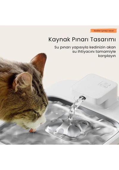 Aqua Flow 4l Çelik Hazne Wi-fi Bataryalı Akıllı Otomatik Kedi Köpek Su Pınarı Su Çeşmesi Su Şelalesi Ultra Se
