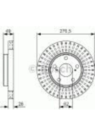 Bosch 0986479a62 Ön Fren Diski Aynası Havalı Toyota Corolla 13-auris 1.3 1.6 12-auris 1.4 D4d 12-277x5 4351202330