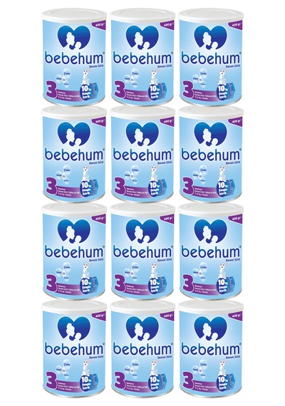 Bebehum 3 Numara Teneke Devam Sütü 9-12 Ay 400 gr x 12 Adet