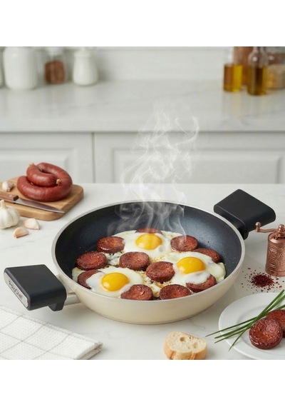 Vista Seramik Yumurta,sucuk,omlet Sahan 18 Cm Siyah Gümüş