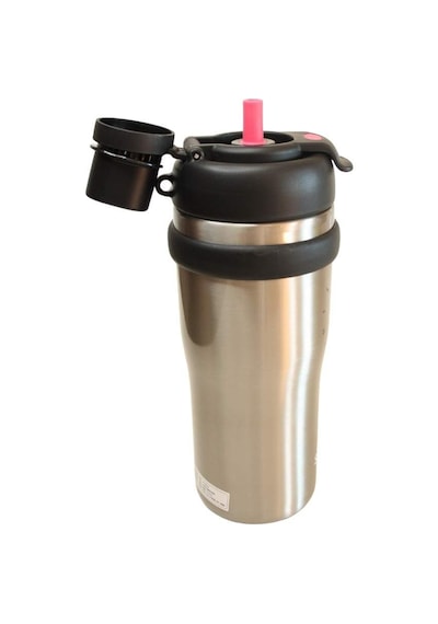 Shotay St-8918 Çift Kullanım Pipetli/rahat İçim Gri 720ml Çelik Termos Diğer